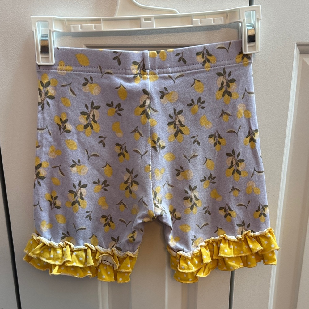 Matilda Jane Lavender and Yellow Floral Ruffle Shorts - Picture 3 of 4